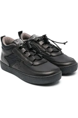 PèPè Drawcord-fastening leather sneakers