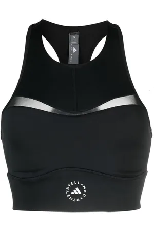 adidas Training logo-print cropped top
