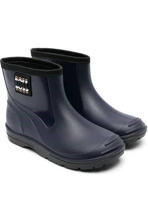HUGO BOSS Logo-patch slip-on wellies