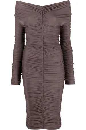 The Andamane Nicole ruched off-shoulder dress