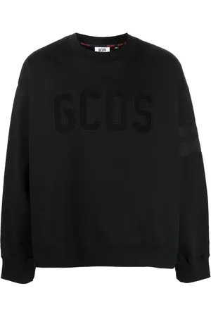 GCDS Flocked-logo cotton sweatshirt