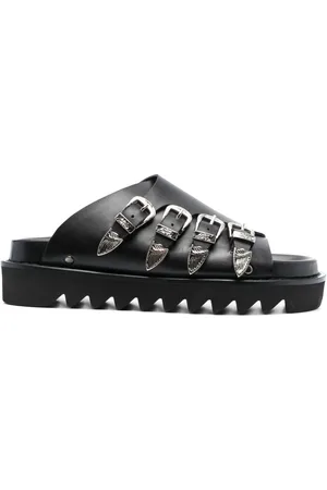 TOGA PULLA Western-buckle leather slides
