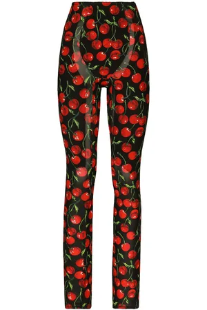 Dolce & Gabbana High-waisted cherry-print leggings