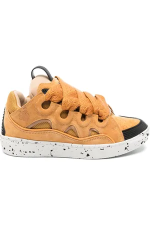 Lanvin Curb oversize-tongue panelled sneakers