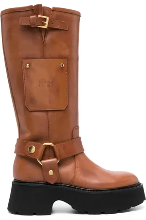 Nº21 60mm debossed-logo leather boots