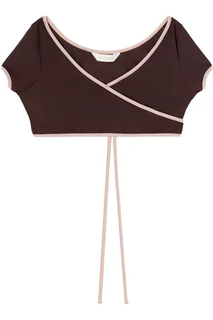 Palm Angels Cap-sleeve wrap bikini top