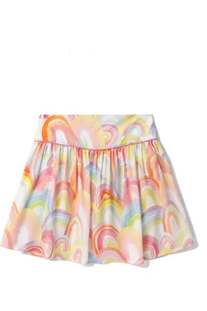 Stella McCartney Watercolour-effect lyocell flared skirt
