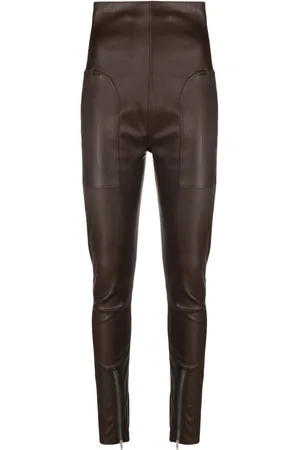 RICK OWENS Leather-blend leggings