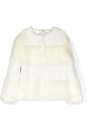 Twin-Set Striped faux-fur jacket