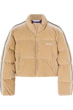 Palm Angels Corduroy cropped puffer jacket
