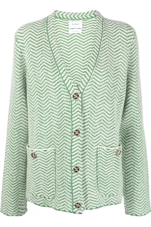 Barrie Chevron-knit V-neck cardigan