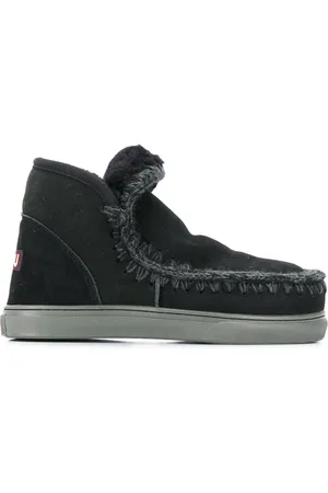 Mou Crochet stitch-trim sneaker boots