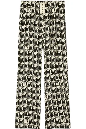 Palm Angels Palm-tree print wide-leg trousers