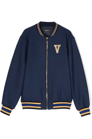 VERSACE Logo-patch bomber jacket