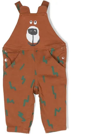 Stella McCartney Bear-print organic cotton dungarees