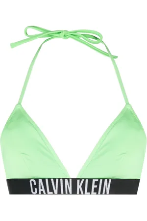 CK Monogram Rib Triangle Bikini Top + String Bikini Bottom