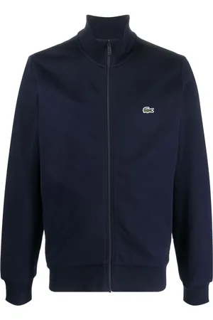 Lacoste Logo-patch zip-up cardigan