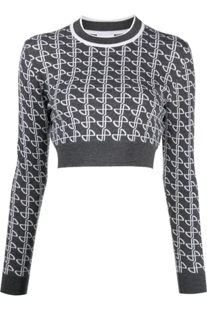 Patou Jacquard merino cropped jumper