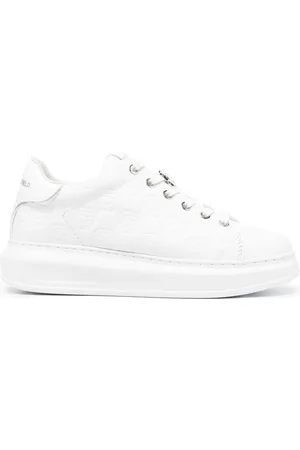 Karl Lagerfeld Debossed-monogram low-top sneakers