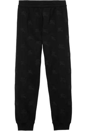 Burberry EKD-embroidered cotton track pants
