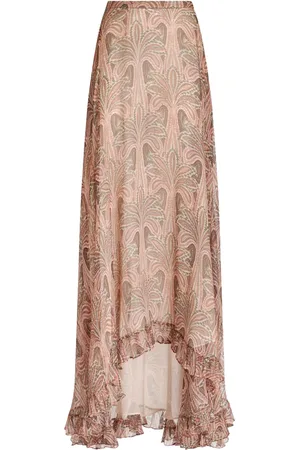 Etro Palm tree-print silk maxi skirt
