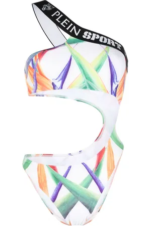 Philipp Plein Graphic-print one-shoulder swimsuit