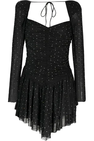 ROTATE Rhinestone-embellished mesh dress