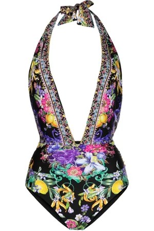 Camilla Plunge halterneck swimsuit