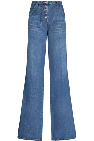 Etro Floral-embroidered flared jeans