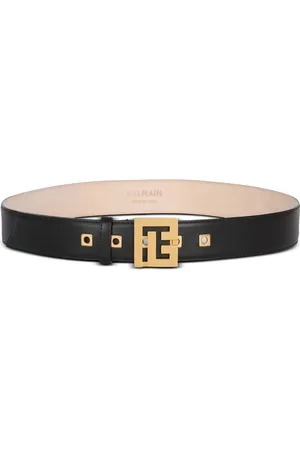 Balmain Logo-plaque leather belt