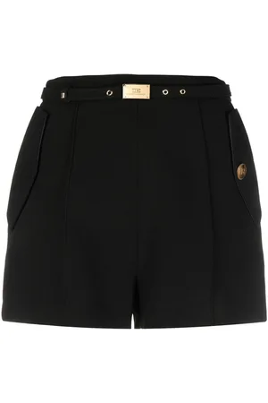 Elisabetta Franchi Logo-buckle belt shorts