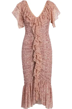 Cinq A Sept Paola ruffle-trim midi dress