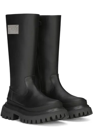 Dolce & Gabbana Logo plaque leather boots