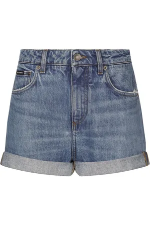 Dolce & Gabbana Logo-plaque washed denim shorts
