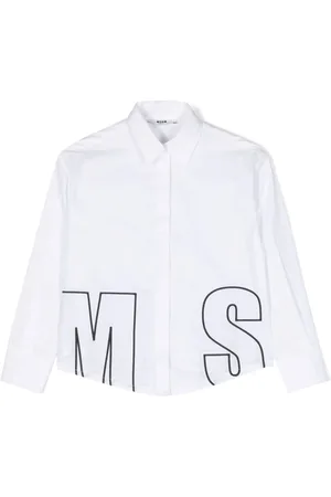 Msgm Logo-embroidered cotton shirt