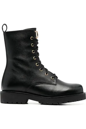 Twin-Set Logo-plaque leather ankle boots