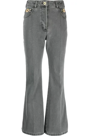 Patou Logo-embroidered flared jeans