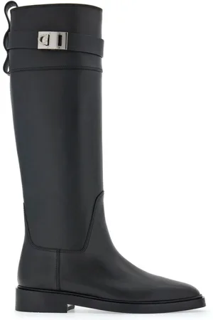 Salvatore Ferragamo Gancini leather boots