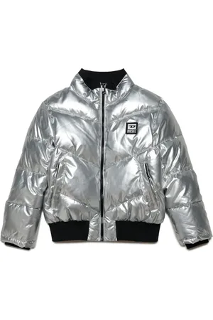 DIESEL Metallic Puffer Jacket - Silver