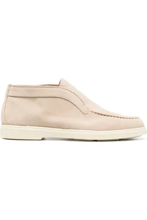 santoni Suede slip-on loafers