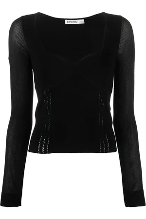 Simkhai Sweetheart-neck fine-knit top