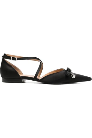 Ganni Bow-detail pointed-toe ballerina shoes