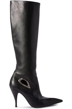 OFF-WHITE Crescent knee-high leather boots