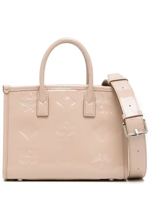 MCM, Bags, Mcm Handbag Shoulder Bag Cream Calf Skin Leather