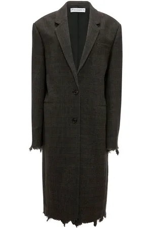 J.W.Anderson Check-print distressed-effect coat