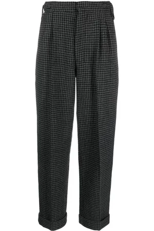 Nanushka Houndstooth-pattern cropped trousers