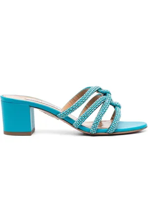 Aquazzura 60mm crystal-embellished leather mules
