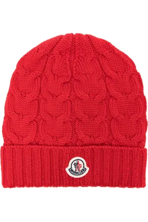 Moncler Logo-appliqu?? cable-knit beanie