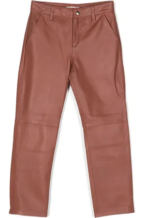 Chloé Motif-embroidered leather trousers
