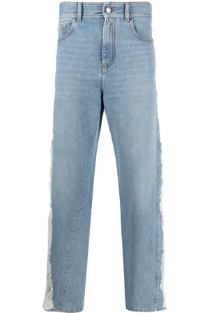GCDS Ripped high-rise straight-leg jeans